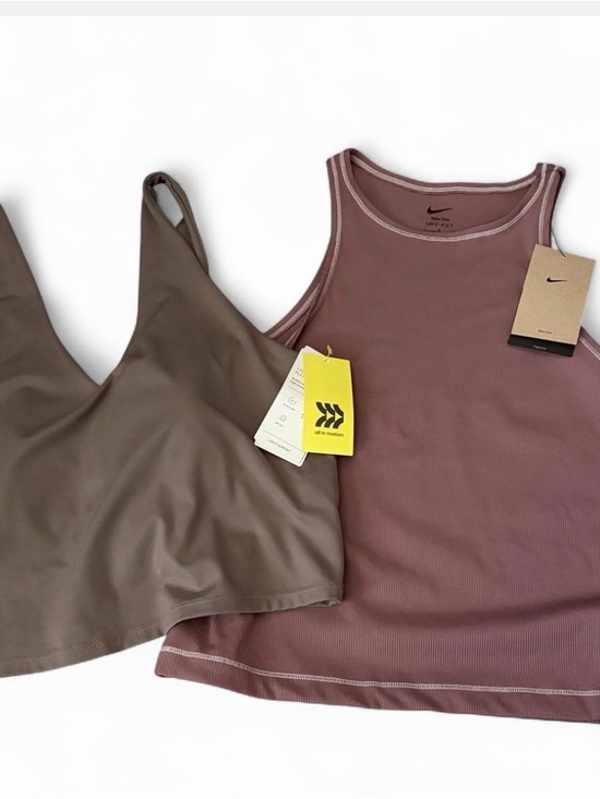 Nike Tops - Bundle of Nike Ribbed Mauve Tank and All in Motion Taupe Sports Bra Set